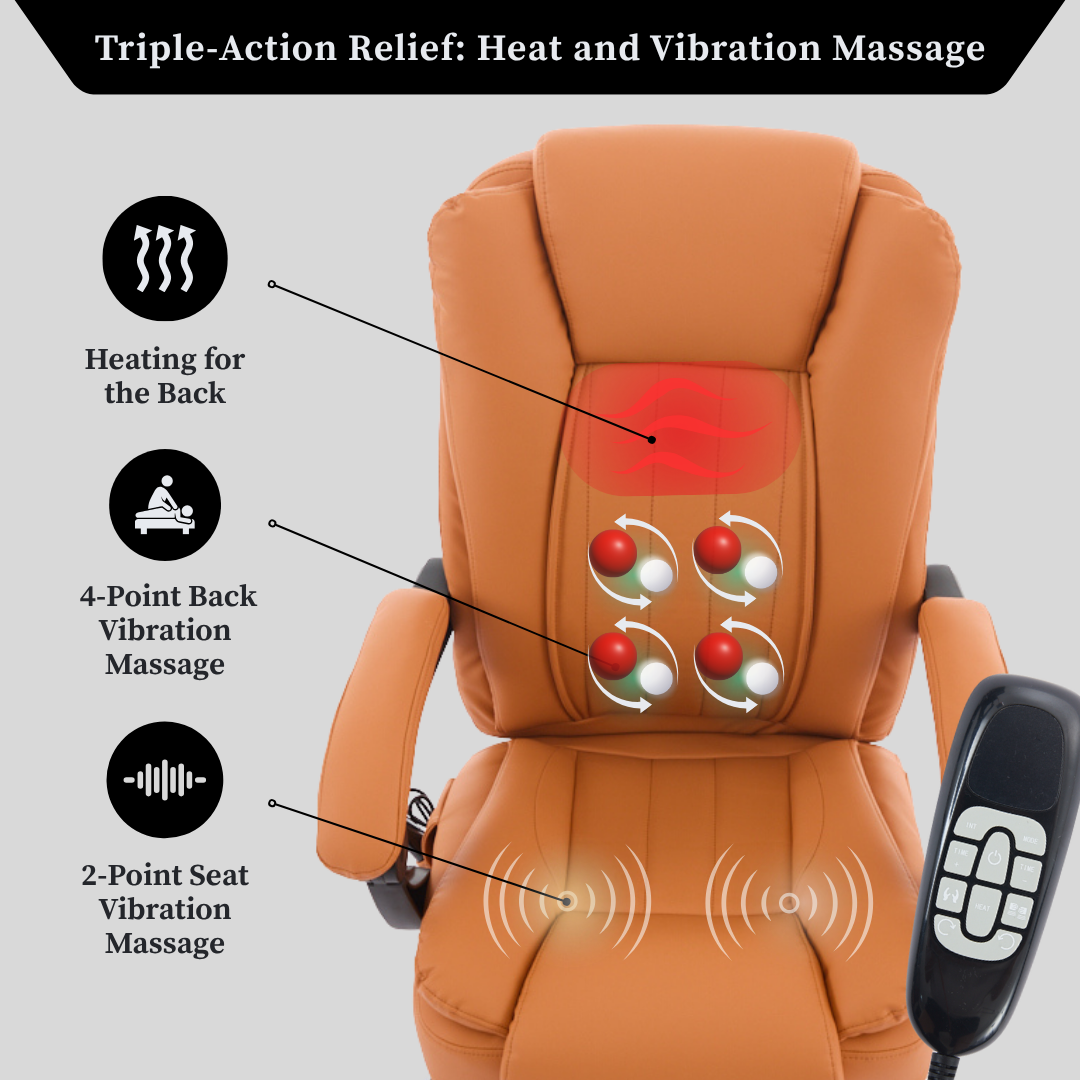 Prime office chair with 4-Point Kneading Massage & Heating Functions