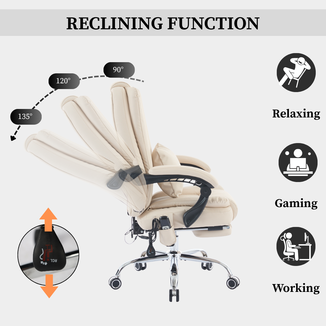 Prime office chair with 4-Point Kneading Massage & Heating Functions