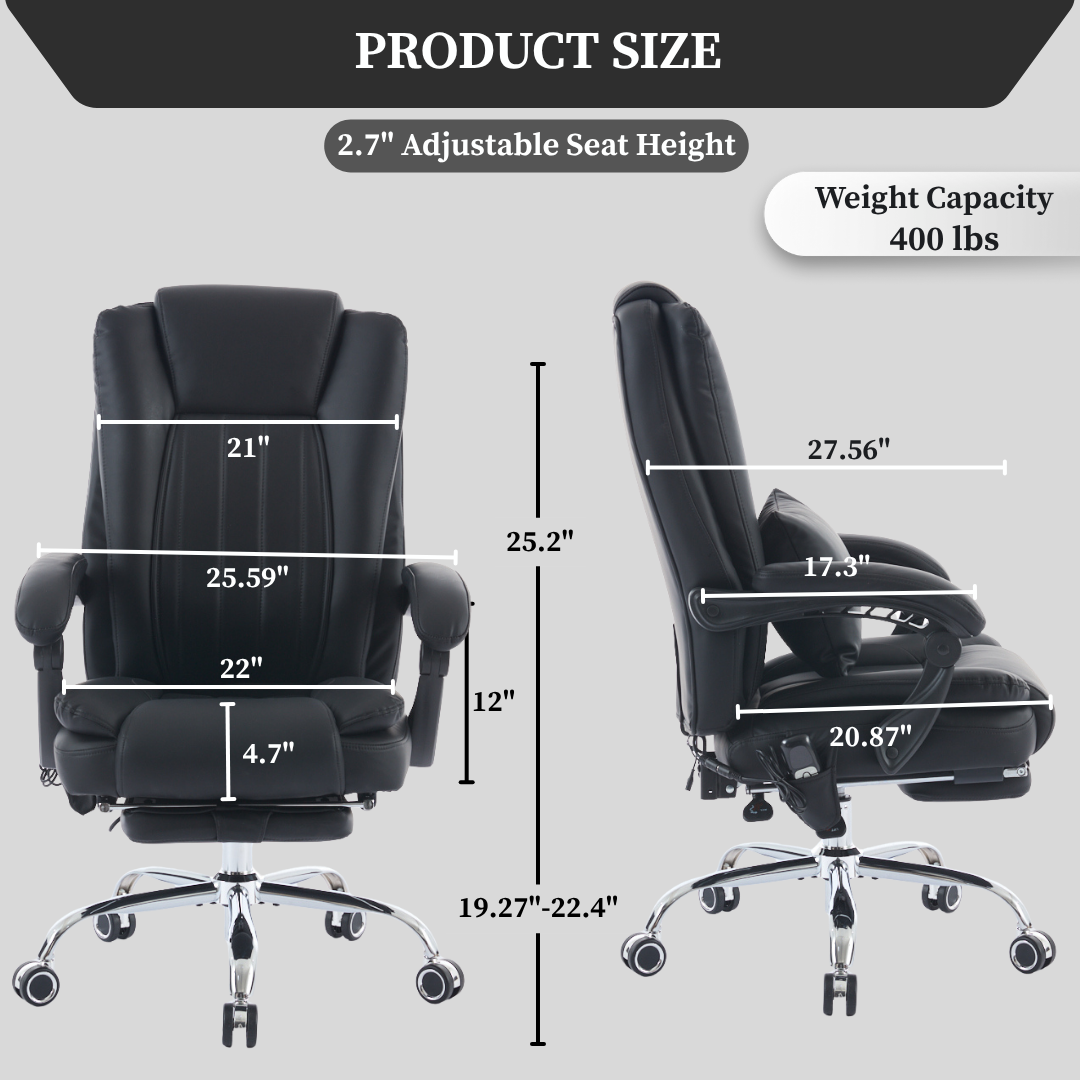 Prime office chair with 4-Point Kneading Massage & Heating Functions