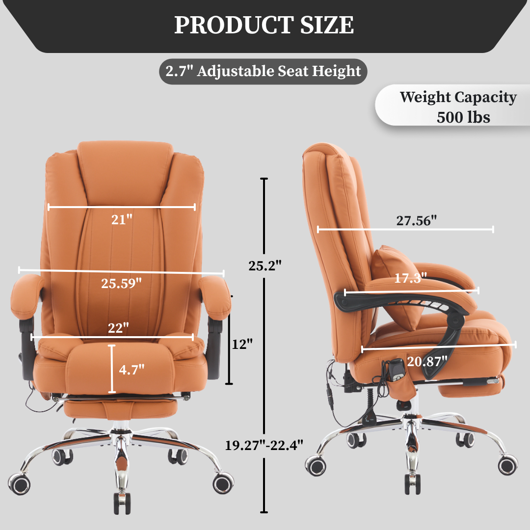 Prime office chair with 4-Point Kneading Massage & Heating Functions