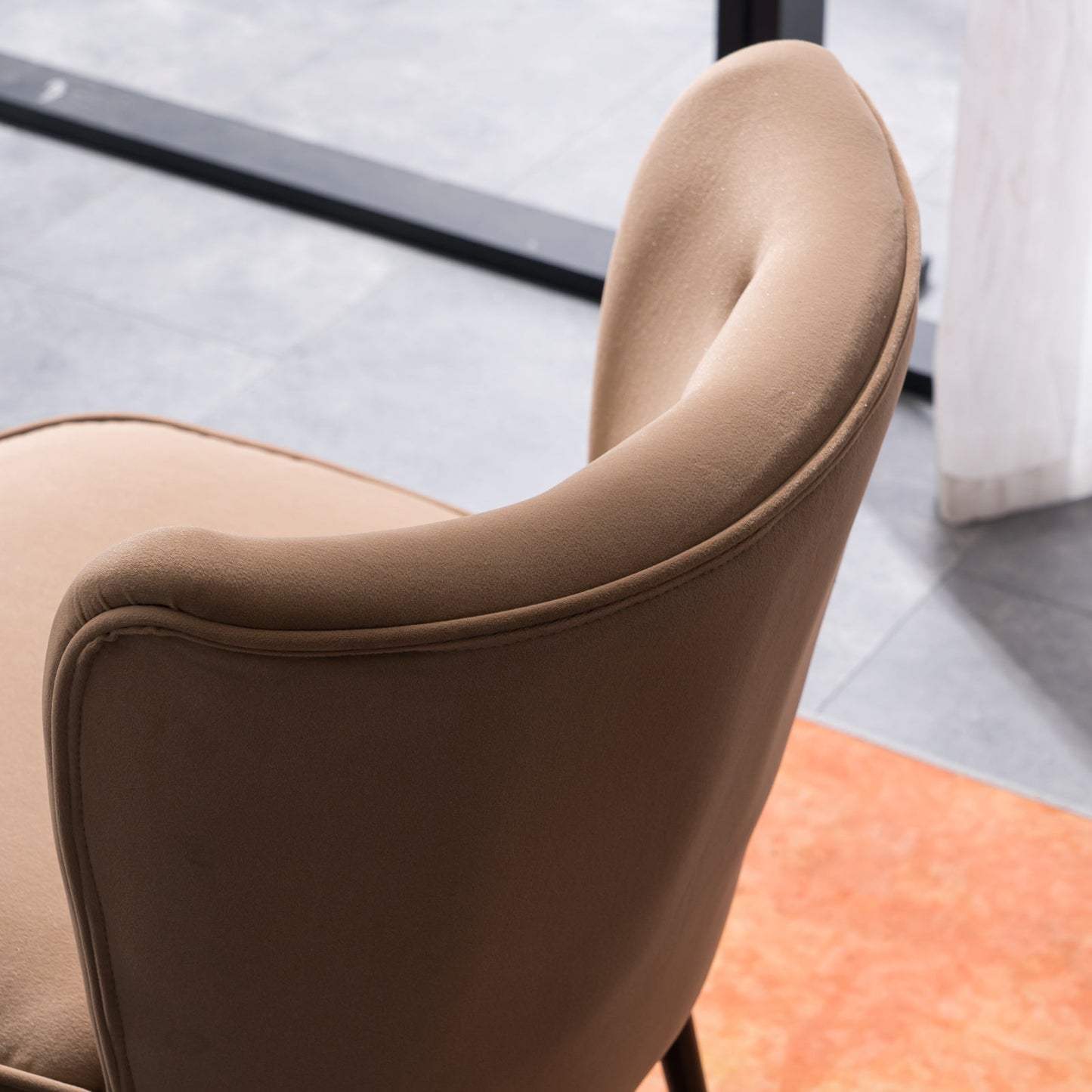 Button Velvet Accent Chair With Adjustable Legs (Set of 2)