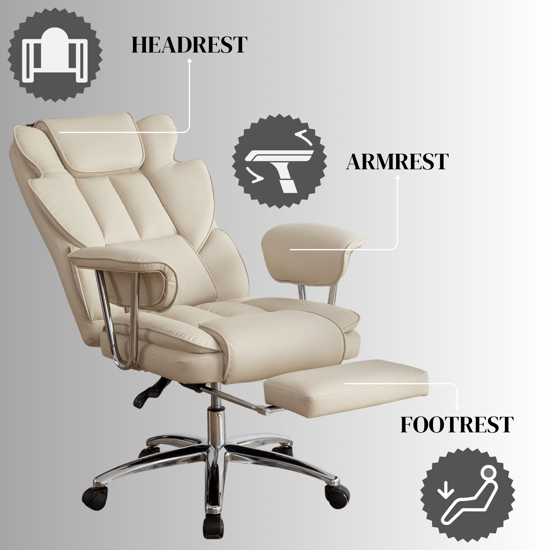 Noosagreen-Velvet-Luxe-Ergonomic-Office-Chair-product-beige-adjustables