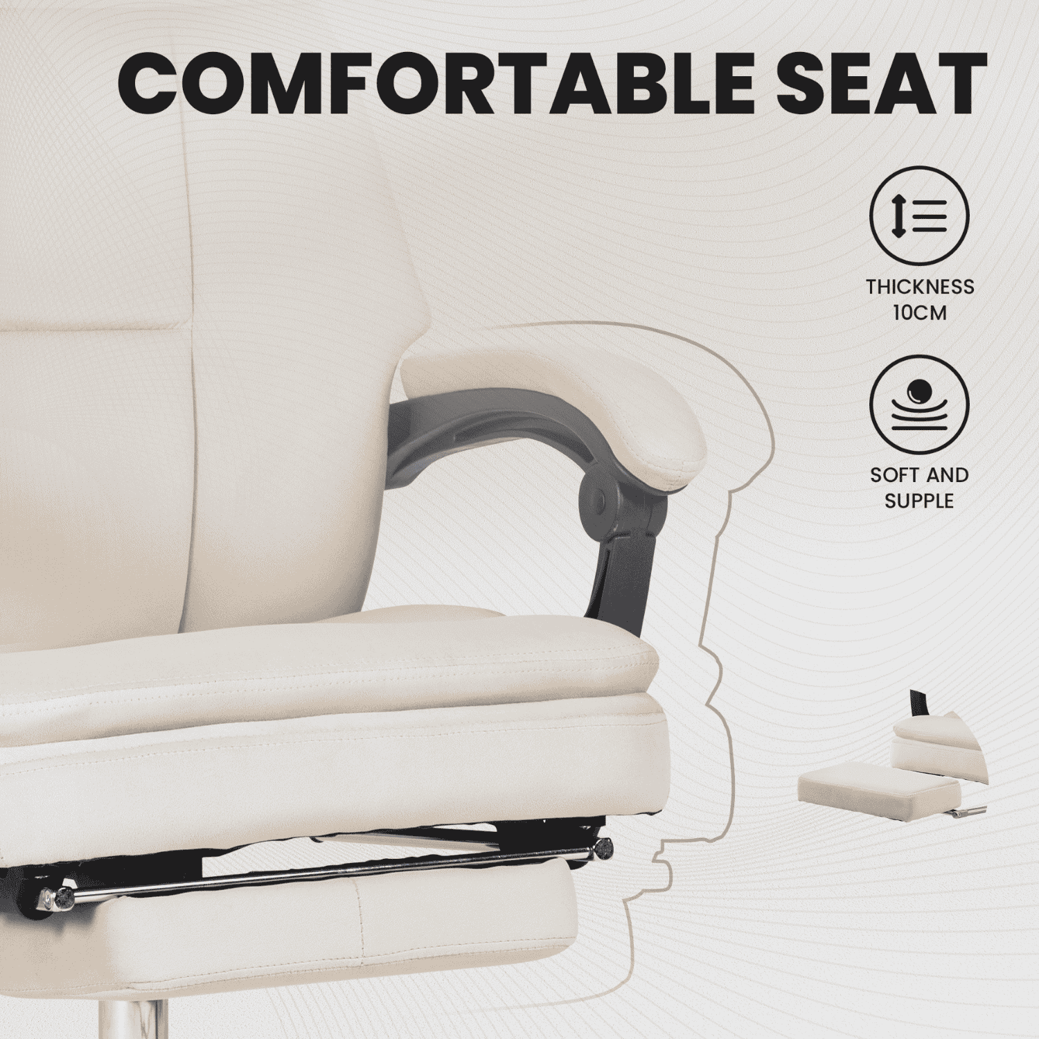 Noosagreen-Velvet-Luxe-Ergonomic-Office-Chair-product-beige-comfy-seat