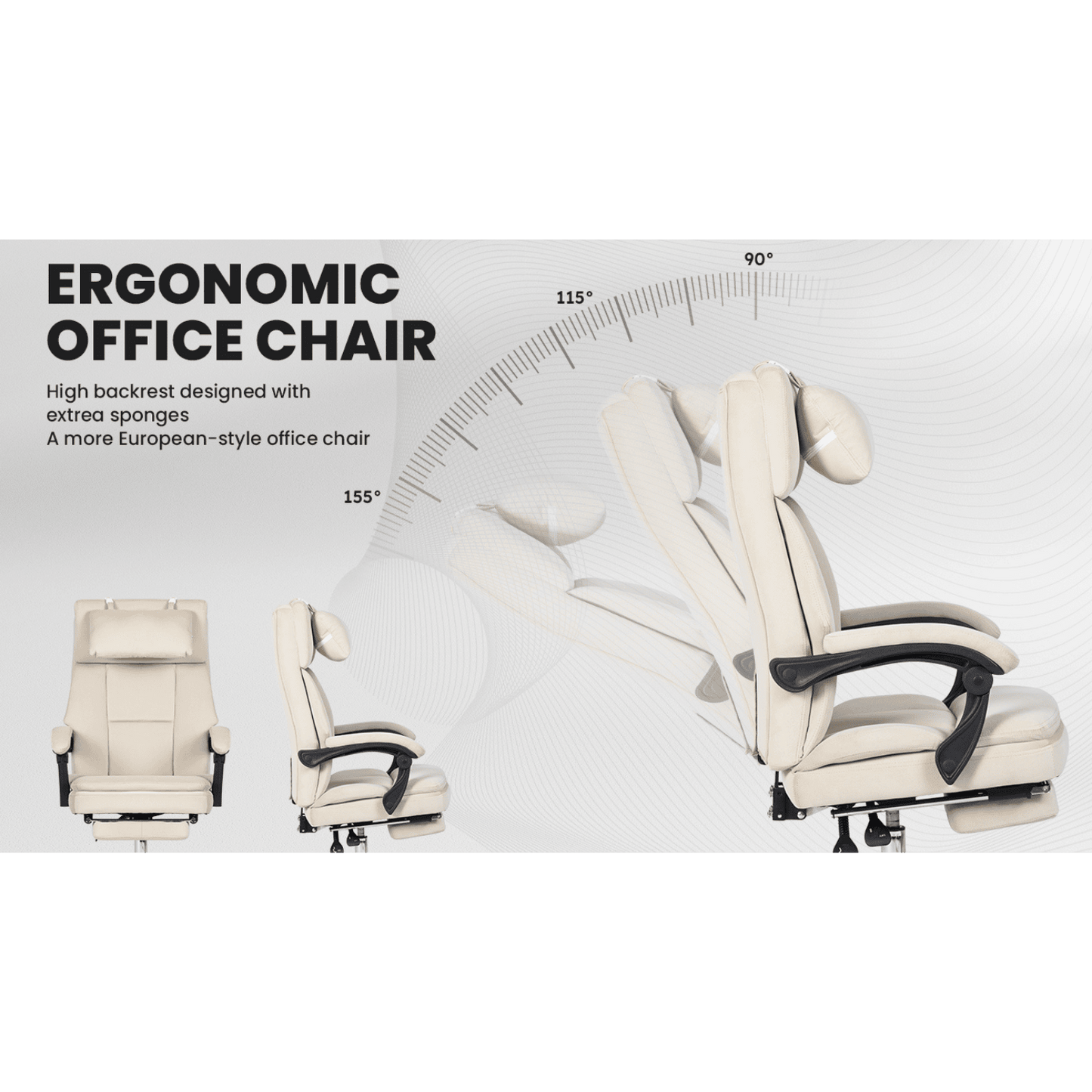 Noosagreen-Velvet-Luxe-Ergonomic-Office-Chair-product-beige-recline2