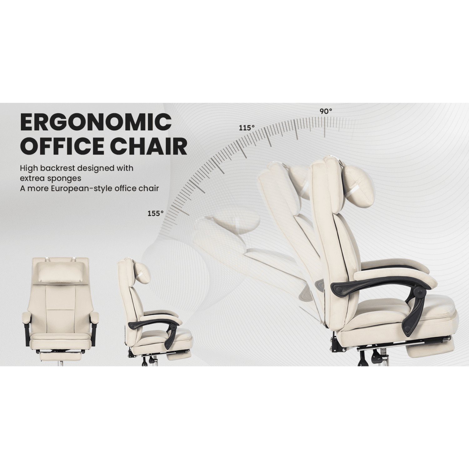 Noosagreen-Velvet-Luxe-Ergonomic-Office-Chair-product-beige-recline2