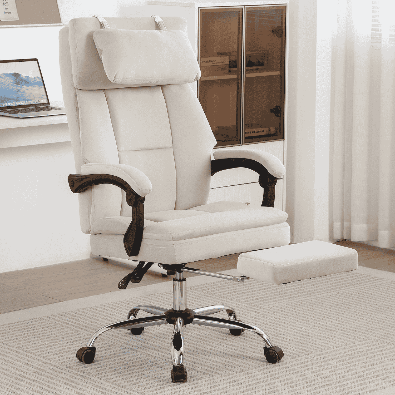 Noosagreen-Velvet-Luxe-Ergonomic-Office-Chair-product-beige4