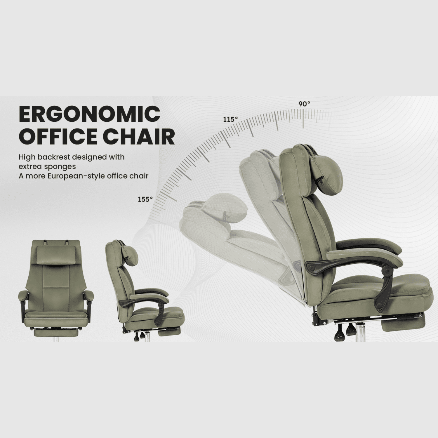 Noosagreen-Velvet-Luxe5-Ergonomic-Office-Chair-product-olive-green-reclines