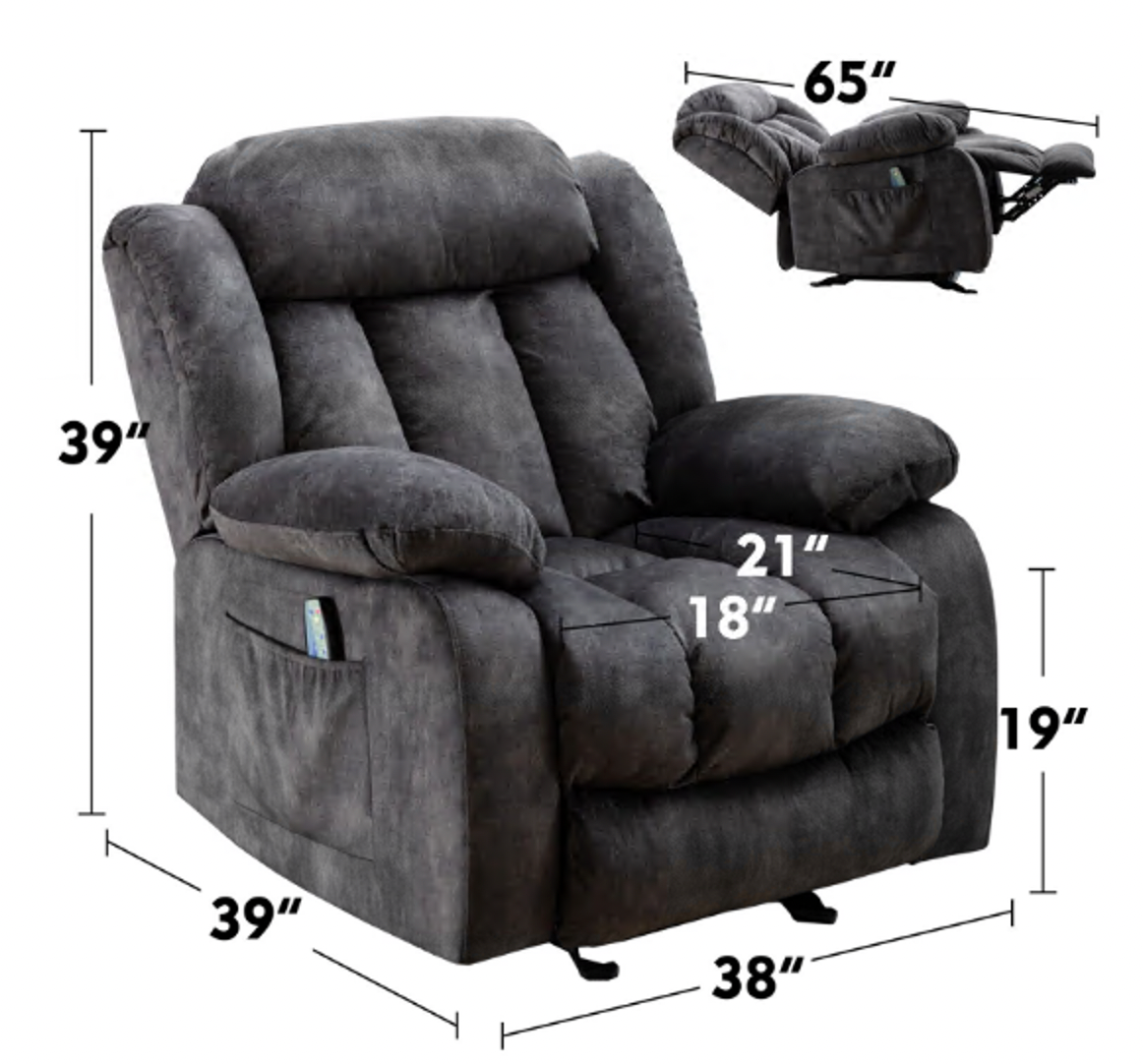 Power Massage Lift Recliner Chair with Antiskid Fabric