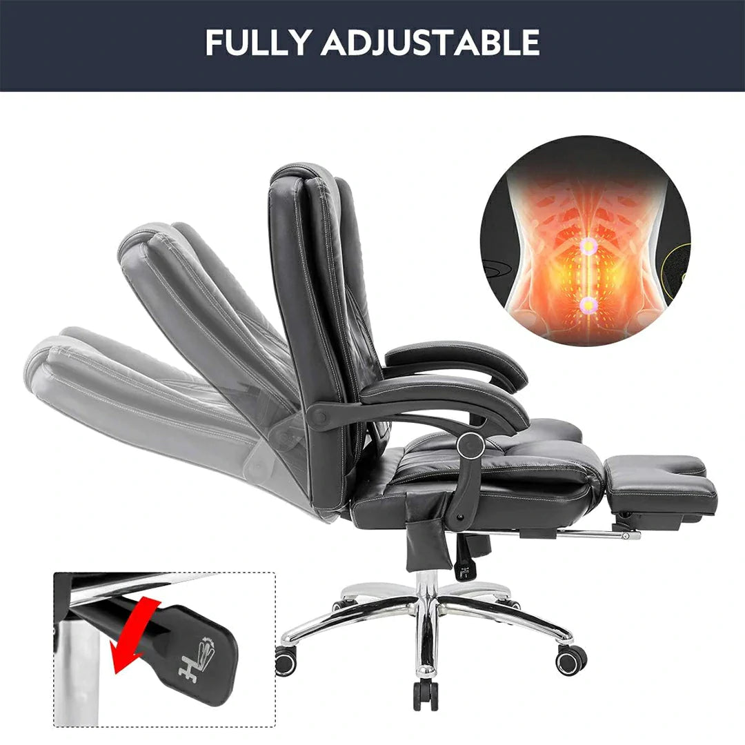 6 Vibrating Massage Heated Office Chairs w/ Lumbar Support, Noosagreen