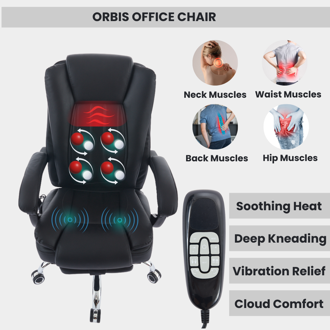 Prime office chair with 4-Point Kneading Massage & Heating Functions