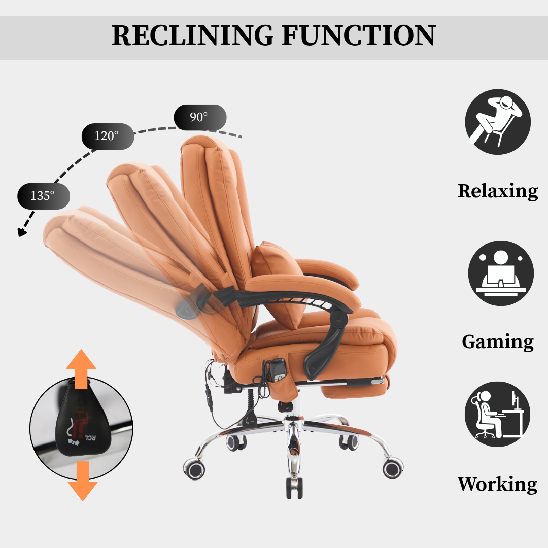 Prime office chair with 4-Point Kneading Massage & Heating Functions