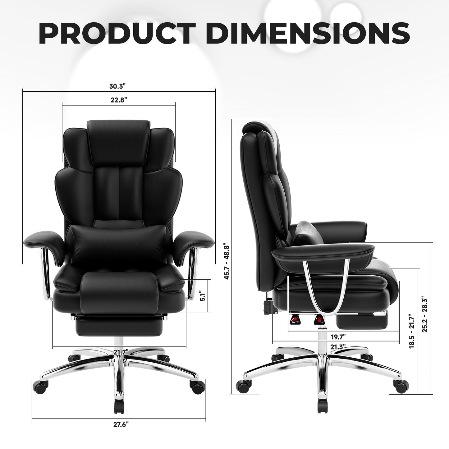 Esteem Elite High-Back Reclining Office Chair with Lumbar Pillow