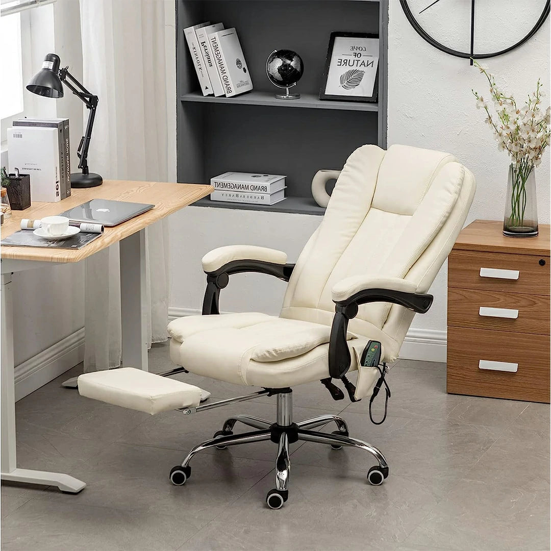 Reclining Office Chair with Footrest, Adjustable Lumbar Support Pillow –  Noosagreen