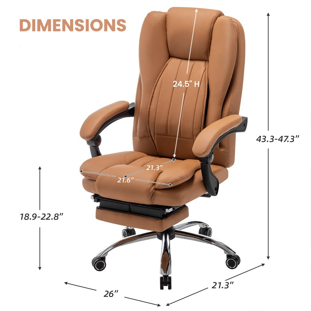 Noosagreen Heated Massage Office Chair, Brown