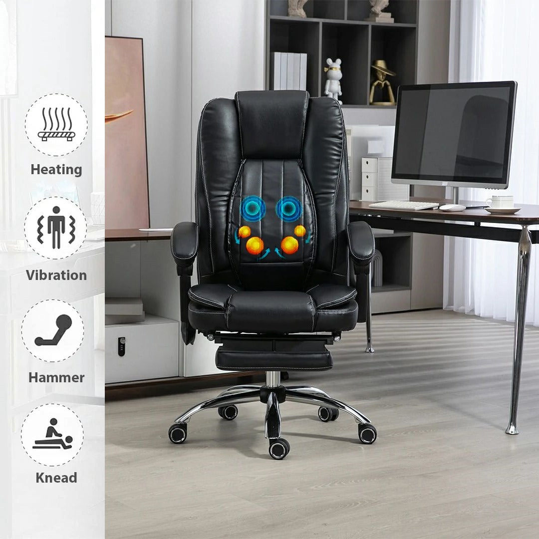 Noosagreen Heated Massage Office Chair, Black
