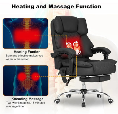 Heat Massage Office Chair with Heating and Kneading Functions