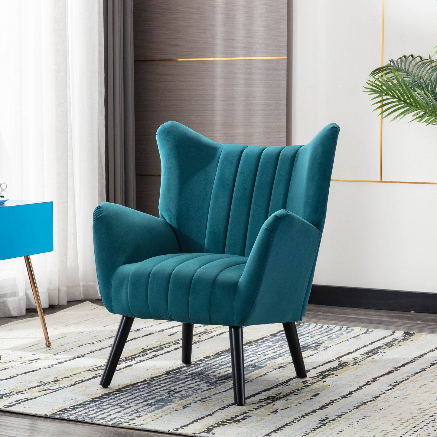 Accent Living Room Armchair with Wood Legs