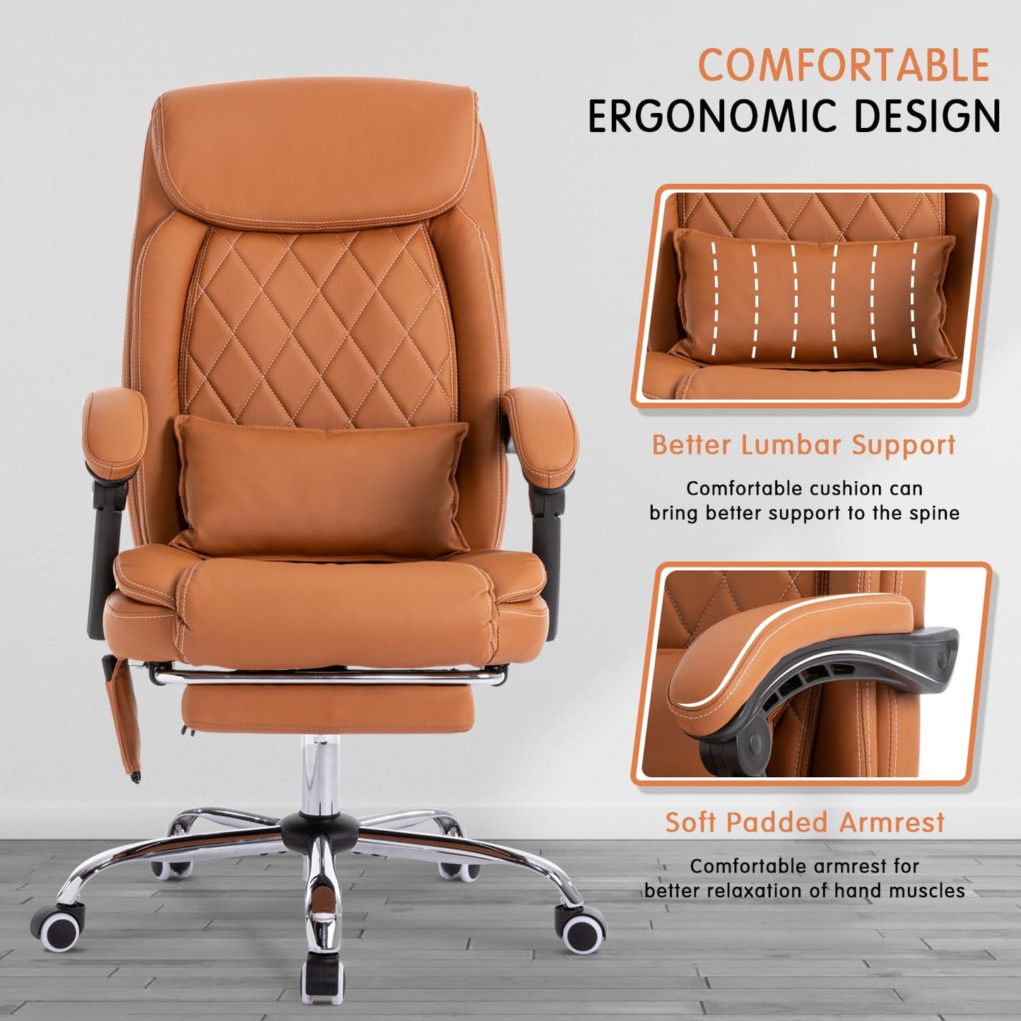 Ergonomic Heat Massage Office Reclining Desk Computer Chair