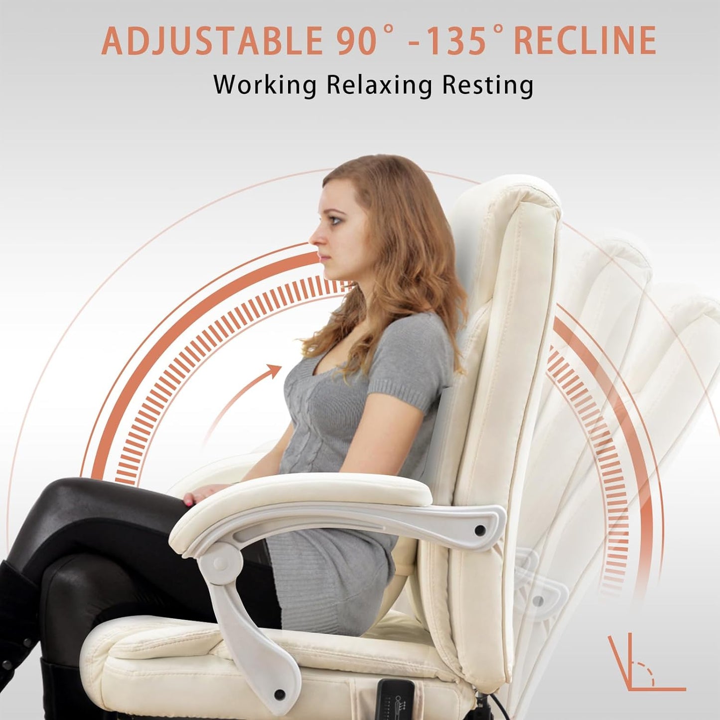 Ergonomic Heat Massage Office Reclining Desk Computer Chair