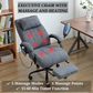 6 Points Massage Office Desk Chair with Heating Functions (Velvet Fabric)