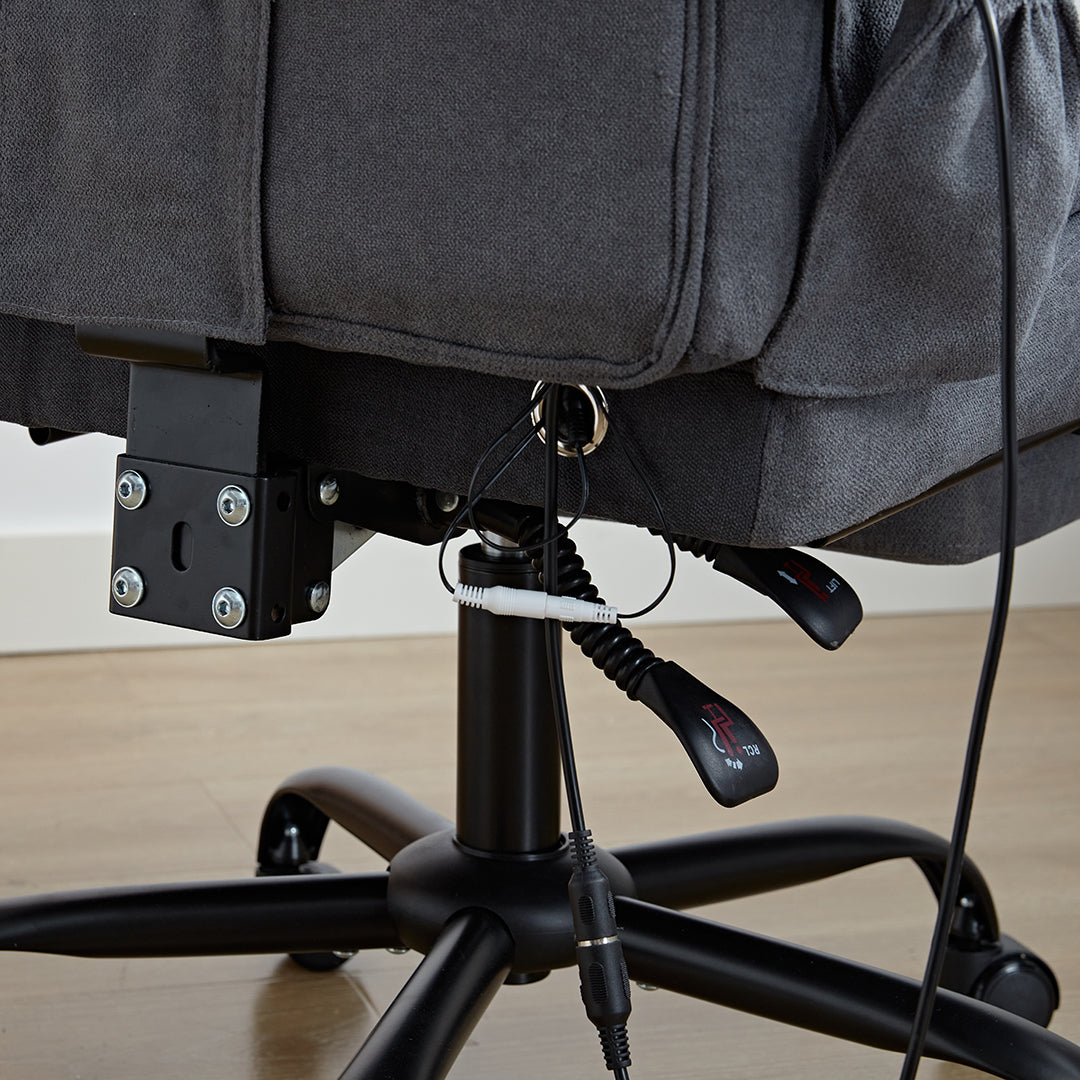 6 Points Massage Office Desk Chair with Heating Functions (Velvet Fabric)