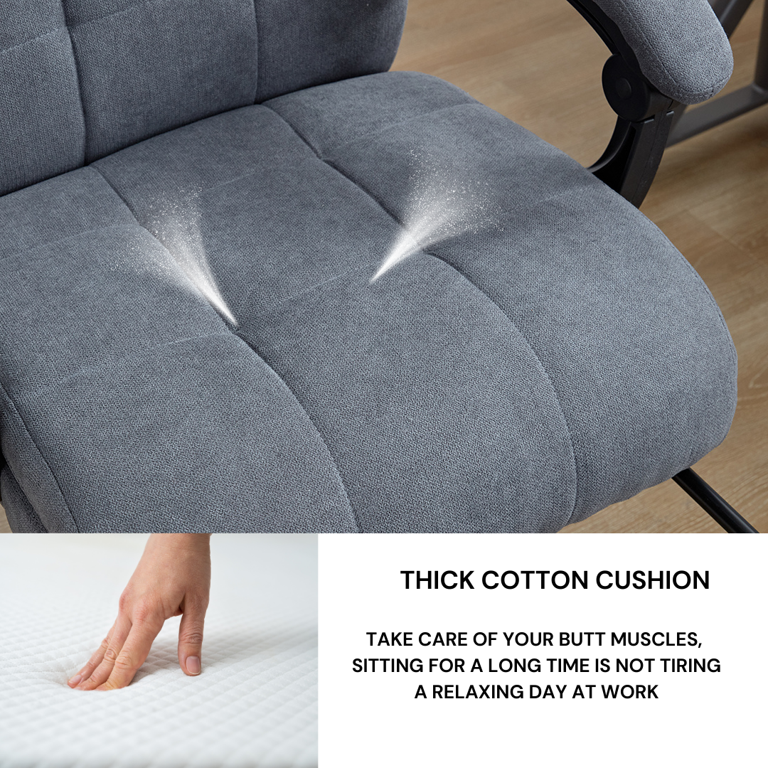 6 Points Massage Office Desk Chair with Heating Functions (Velvet Fabric)