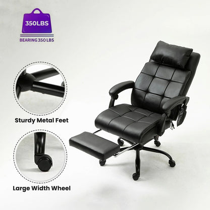 Noosagreen Vibrating Heat Massage Office Chair with Reclining 