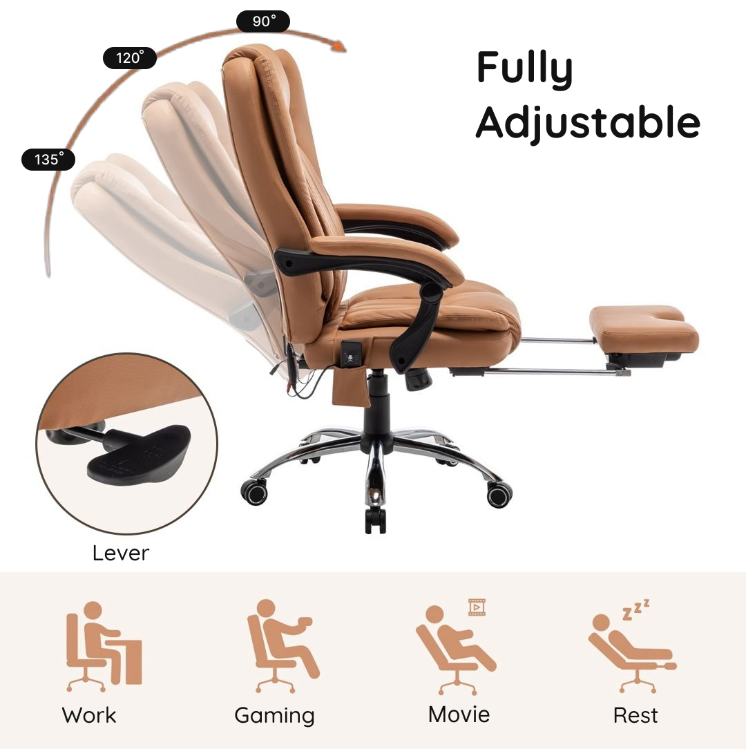 Office Computer chair with reclining and massage functions