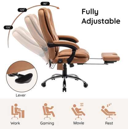 Office Computer chair with reclining and massage functions