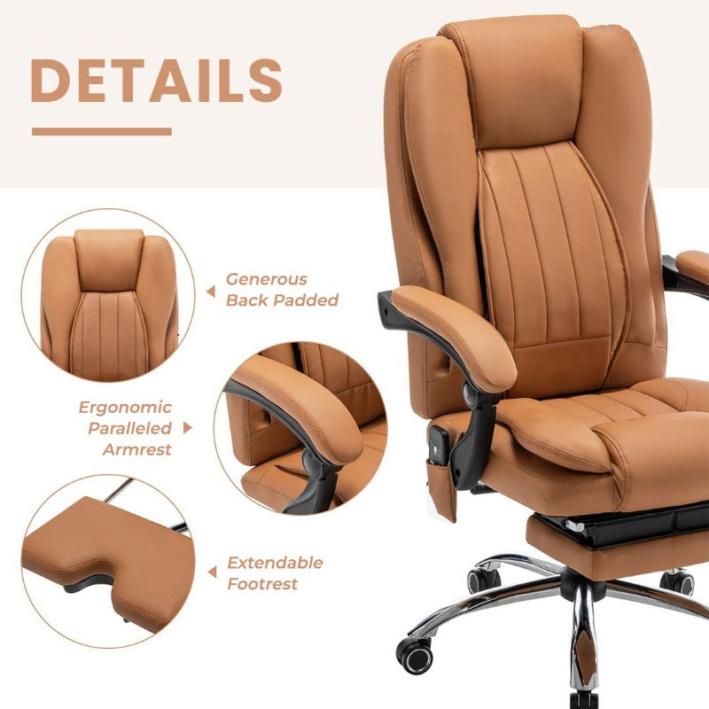 6 Vibrating Massage Heated Office Chairs w/ Lumbar Support, Noosagreen